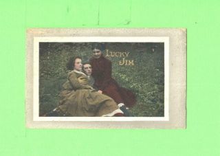 Gg Postcard Lucky Jim Lovers Men And Woman Beauty Vintage Post Card