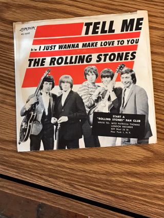 The Rolling Stones On London Tell Me W Ps Sleeve Vg,  1964 45