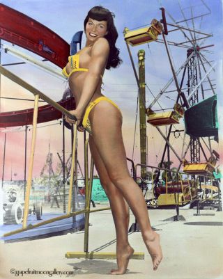 Bunny Yeager Pin - up Color Negative Bettie Page From 1954 Shoot Funland Park NR 2