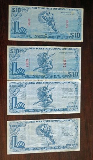 Usa Olympic Winter Games Memorabilia: York State Olympic Lottery Tickets (4)