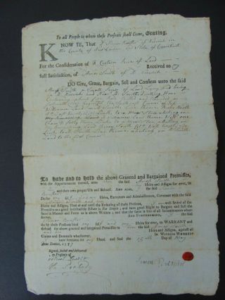 C.  1777 Antique Revolutionary War Period Document Signed By Benjamin Huntington