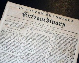 Pre American Revolutionary War Boston 1768 Colonial Massachusetts Newspaper