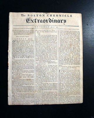 Pre American Revolutionary War Boston 1768 Colonial Massachusetts Newspaper 2