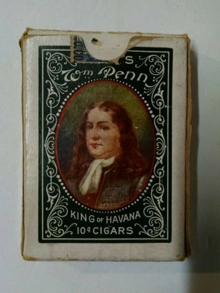 Playing Cards Deck With Cigar Advertisements Vintage Wm Penn Cigars Rare