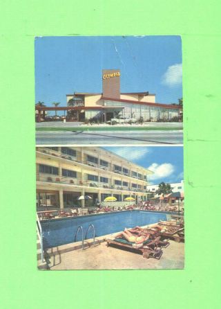 Zz Postcard Resort Olympia Motel Miami Beach Florida Bathing Beauty At Pool