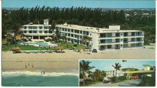 Sun Castle Club And Motor Hotel Pompano Beach Fl Florida Unsent Vintage Pc