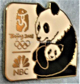 2008 BEIJING OLYMPICS NBC MEDIA PIN w/PANDAS Pin 2