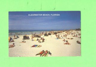 Zz Postcard Clearwater Beach Florida Bathers On The Beach