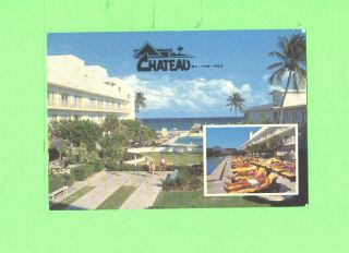 Zz Postcard Chateau By The Sea Miami Beach Florida Bikini Beauty At Pool