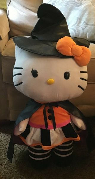 Hello Kitty Door Greeter Halloween Plush 24 " Two Foot Tall Stands On Own