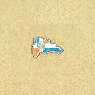 Dominican Republic Map - Flag - Coat Of Arms Metal Lapel Pin