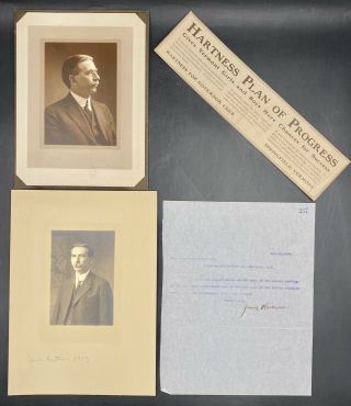 Rare 1921 - 1923 James Hartness Governor Of Vermont Signed Letter,  2 Photos,  & Ad