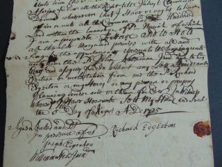c.  1735 - COLONIAL NORWICH CONNECTICUT DEED - RICHARD EDGERTON to JOHN WATERMAN 3