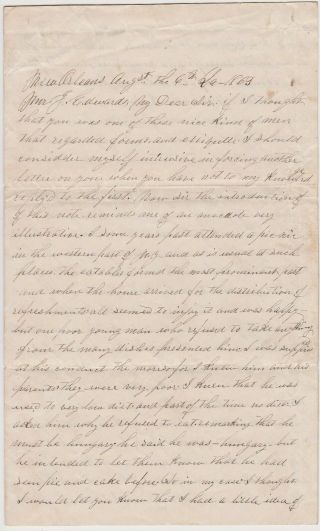 1863 Civil War Soldier Letter Orleans - Content