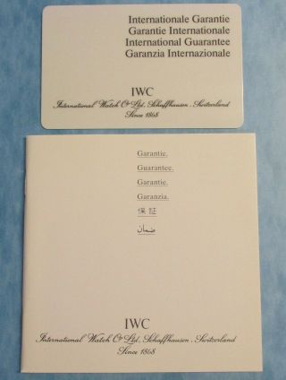 Vintage Iwc Watch Open - Old - Stock One Year International Guarantee Card,  Book