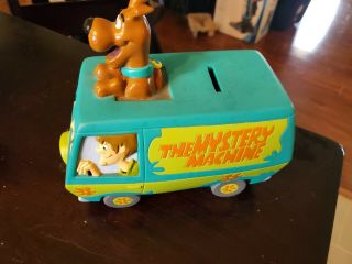 Vtg 1999 Scooby Doo The Mystery Machine Van Car Bus Plastic Coin Piggy Bank