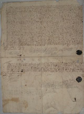 1695,  Swansea,  Mass; Jones/ Eddy Family Land,  Many Men Of Fame Signed