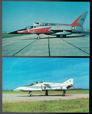 2 Vintage North American F - 107a & Mcdonnell Douglas Yf - 4e - Phnatom Ii Jet Pc
