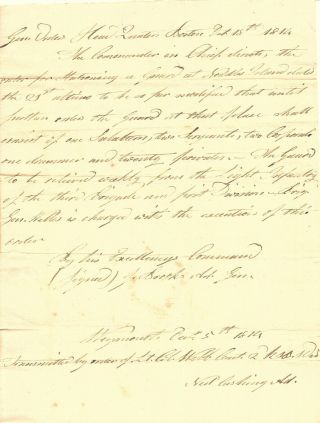 1814 Massachusetts Written Militia Order Revolutionary War General John Brooks