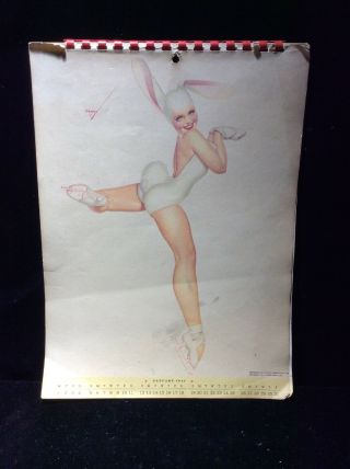 1947 George Petty Pinup Pin - Up Calendar Vintage Illustrated Fawcett Publications
