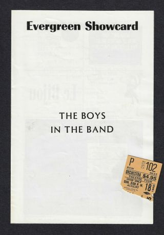 Cliff Gorman " The Boys In The Band " 1968 Cast Playbill With Ticket Stub