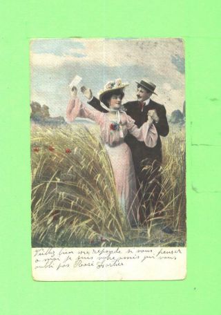 Yy Postcard Lovers Men And Woman Beauty Vintage Post Card.