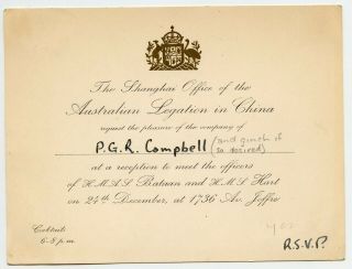 Australian Legation To Meet Navy Officers Inv.  To Canada Consul Shanghai China