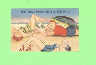 Oo Postcard Sexy Woman Bikini Beauty Joke Comic Vintage Post Card