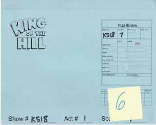 King Of The Hill Production Animation Art Folder K8518