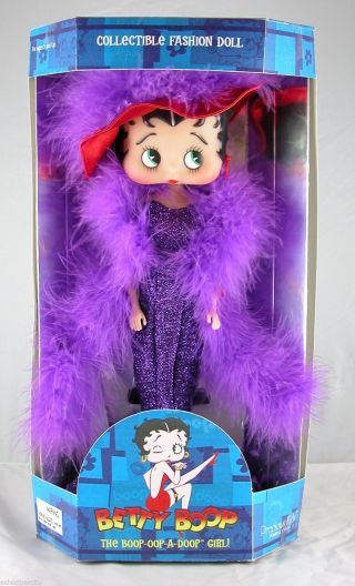 Betty Boop Red Hat Girl Girl 12 " Part Girl Bendbale Doll W/ Doll Stand Party