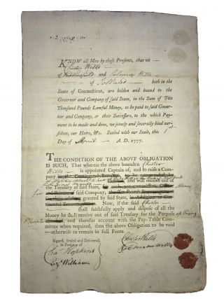 Broadside Type Signed Document Raise Troops To Fight Revolutionary War 1777