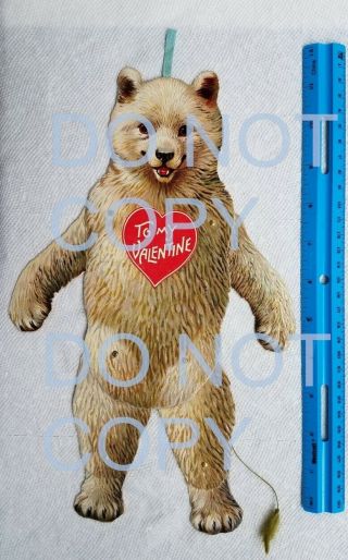 Early Raphael Tuck Teddy Bear Mechanical Valentine Day Card Paper Toy Polar ?
