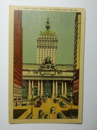 Vintage Postcard: Grand Central Terminal Grand Central Building York City