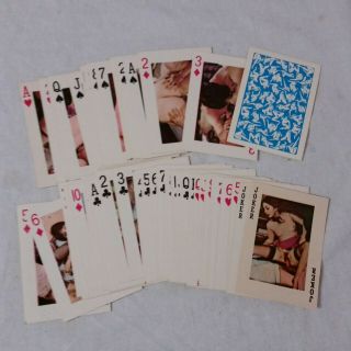 VTG 70s Nude Poker Playing Cards Girls Pin Up Deck Risque 54 Naked Provocative 3