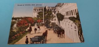 Vintage Color Postcard Terrace Of Hamilton Hotel Bermuda