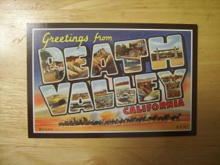 Greetings From Death Valley,  California,  Ca Large Letter Vintage Postcard