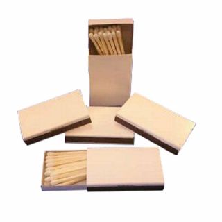 250 Plain White Cover Wooden Match Boxes Matches (5 Boxes Of 50)