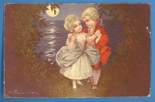 Art Deco Romance Children By Colombo Vintage Pc.  1793
