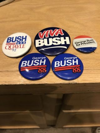 George Bush Presidential Campaign Pins Buttons.  Is For All 5