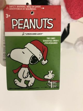 NWT Peanuts Christmas 2018 Santa Snoopy & Woodstock in Stocking 13” Plush - Dances 3
