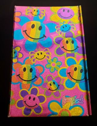 Lisa Frank Holographic Smiley Trifold Flip Out Planner Organizer