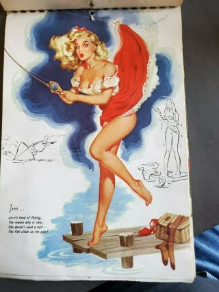 Bill Randall ' s 1954 Date Book Pin - Up Calendar Complete Chromatic Paint Co.  Rare 2