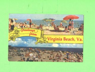 Zz Postcard Greetings From Virginia Beach Va Bathers Bathing Beauty On The Beach