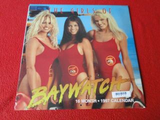 Vintage Large Semi - Nude Pinup Wall Calendar 1997 The Girls Of Baywatch C
