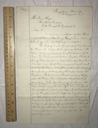 1871 Handwritten Gold & Silver Mine Report Georgetown Colorado Detailed 4 Pages