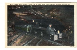 Electric Motor Hauling Coal Shaft Anthracite Coal Region Pa Vintage Postcard