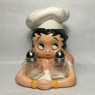 Vintage 1995 5 " Betty Boop Chef With Salt & Pepper Shakers - Vandor Collectable