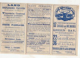 1800 ' s Wisconsin Central Railroad Brochure,  Land 2