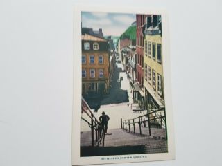 Petite Rue Champlain Quebec Postcard Vintage Unposted C12