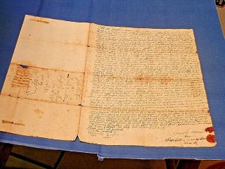 1737 Land Deed,  Andover,  Mass.  Under Great Britain Colony,  Revolutionary War